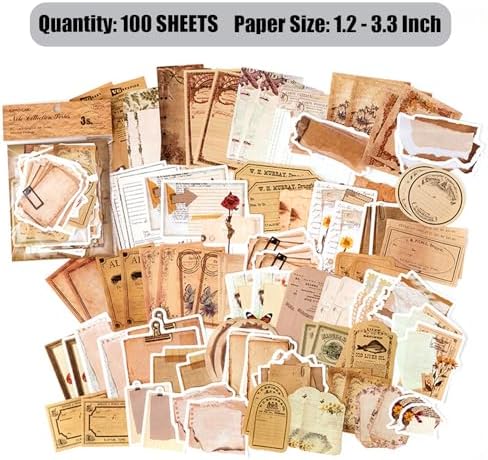 BLEDS 501PCS Vintage Junk Journal Kit, Aesthetic Scrapbook Supplies