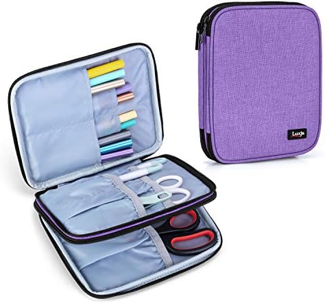 LUXJA Carrying Bag Compatible with Cricut Pen Set & Basic Tool Set, Purple