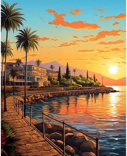 Paint by Numbers Kit for Adults, Sunset DIY Painting Kit, 16x20 Inch