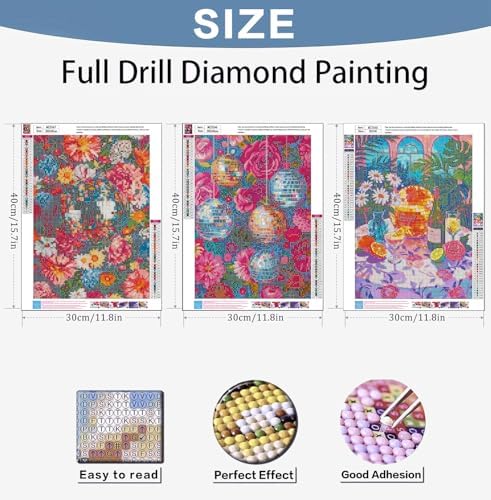 Benjenes 3Pack Diamond Painting Kit for Adults – Disco Ball Design Art Set