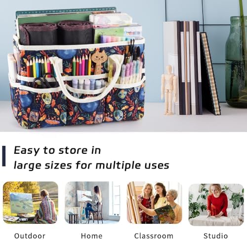 Craft Organizer Tote Bag with Multiple Pockets,Scrapbooking Art Storage