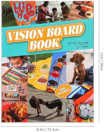 emmoolife Vision Board Book for Black Women, Vision Board Kit 1400+ Inspirational Pictures Quotes & Stickers, Magazine for Vision Board & Collage Book, Realize Dreams & Create Life Goals