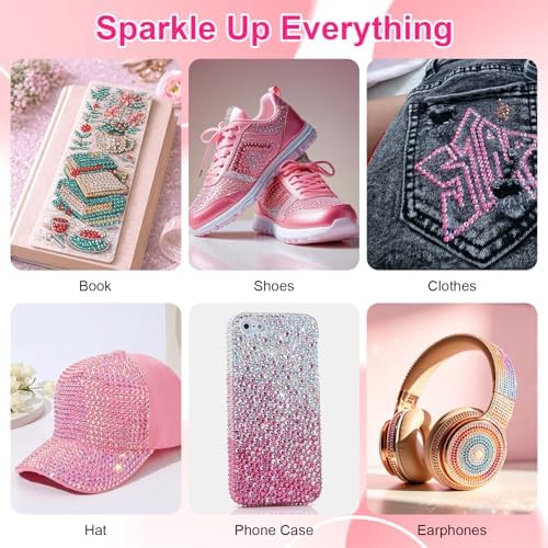 Canvalite 35000Pcs Resin Jelly Rhinestones for Bedazzling, 3mm Multicolor Flatback Rhinestones, Bedazzling Kit with 3Pcs B7000 Jewelry Glue and Tools, Bedazzler Kit for Crafting Book Clothes Makeup