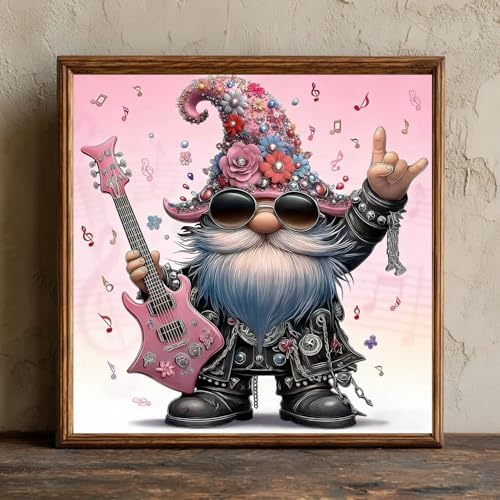CRZMODE Gnome Paint by Numbers Kit for Adults, Music Gnome Paint by Numbers for Adults, Acrylic Painting Crafts for Home Decor Gift (16x16inch)