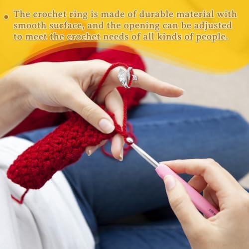 Yizzvb 3 Pcs Crochet Ring 30Pcs Stitch Markers Knitting Tension Rings