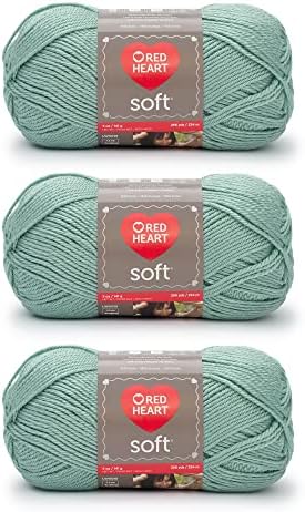 Red Heart Soft Yarn for Crocheting and Knitting, Seafoam, 3-Pack