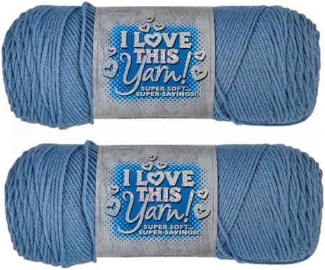 Hobby Lobby I Love This Yarn, 100% Acrylic, 96 Stonewash, Set of 2