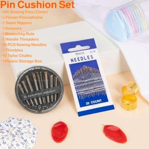 Sewing Pin Cushion Kit, Wrist Pin Cushions for Sewing Cute Sewing Tool Kit