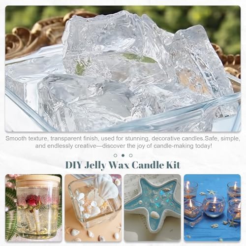 CoolCrafts 14 OZ Gel Wax for Candle Making Clear Jelly Candle Wax for Decorative Projects