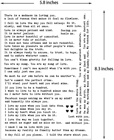 100+ Love Quotes Inspirational Motivational Scripts Planner Stickers Typewriter Style Sayings Letters Aesthetic Journal Diary Scrapbook Art Crafts Accessories 4 Sheets