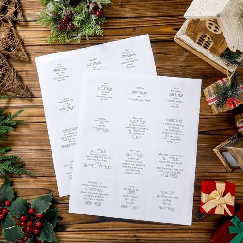 Watersay 240 Pcs Christmas Verses Stickers,Peelable for Cards Making