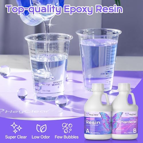HeyClear 68oz Epoxy Resin Kit Crystal Clear Hard, DIY Crafts for Adults