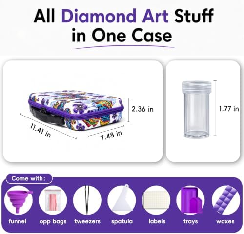 ZORETCO Diamond Painting Storage Case, 60 Slots Diamond Art Kits for Adults