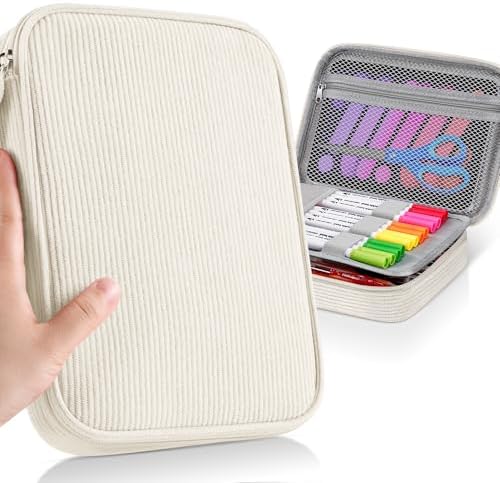 Zannaki Large Capacity Pencil Pouch Organizer | Soft Corduroy Pencil Box for Girls Boys Teens | Cute Big Pen Bag with Multiple Zipper Pockets - Pencil Case Storage for Art Supplies & Stationery-Beige