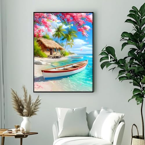Tropical beach scenery Diamond Art Kits for Adult Diamond Painting Kit