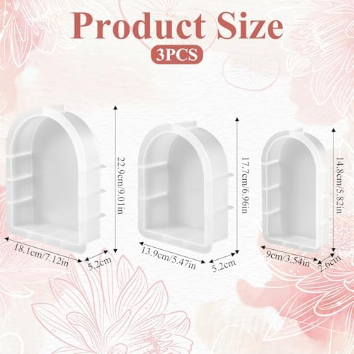 Large Resin Molds 3 PCS Arch Silicone Molds Kit Deep Pour Molds for Epoxy Resin Flower Preservation Furniture Decoration