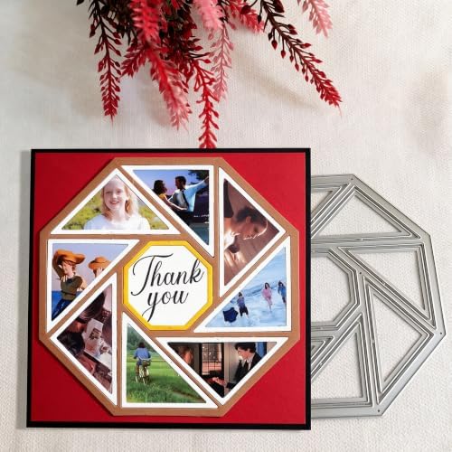 Metal Cutting Die for Scrapbooking - Cut Stencils for DIY Scrapbook Photo Album Decorative Paper Card, Card Making Supplies & Crafting Die Cut (Octagonal Frame 4.7 x 4.7 in)