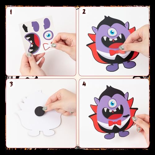 Haooryx DIY Halloween Monster Magnet Craft Make Your Own Halloween Sticker