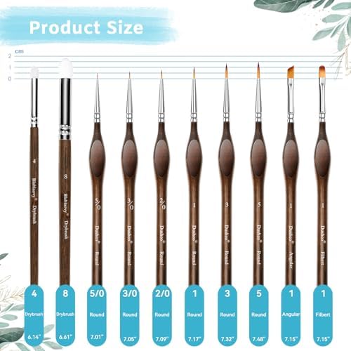 Detail Paint Brushes Set, 10 pcs Miniature Brushes for Fine Detailing
