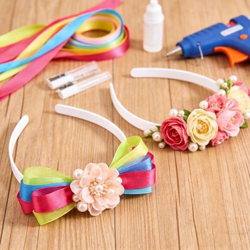 24PCS 1/2 Inch Plain White Plastic Headbands for Girls, No Teeth Smooth Hairbands, DIY Craft Hair Accessories for Daily Wear Party Decoration