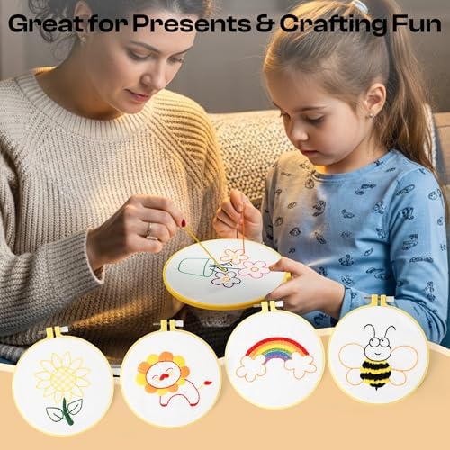 Pllieay 6PCS Embroidery Kit for Beginners, Needlepoint Kits for Beginners
