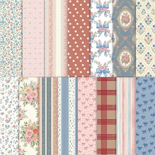 Scrapbook Paper Supplies, 30 Sheets 7.9x5.5 Inch Vintage Stripe Style Scrapbooking Supplies,Single-Sided Origami Decoupage Paper for DIY Crafts, Card Making, Art Journaling