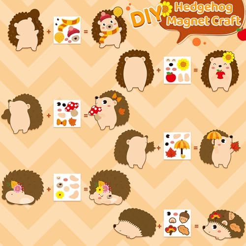 Haooryx Make Your Own Hedgehog Decoration Autumn Sticker Crafts