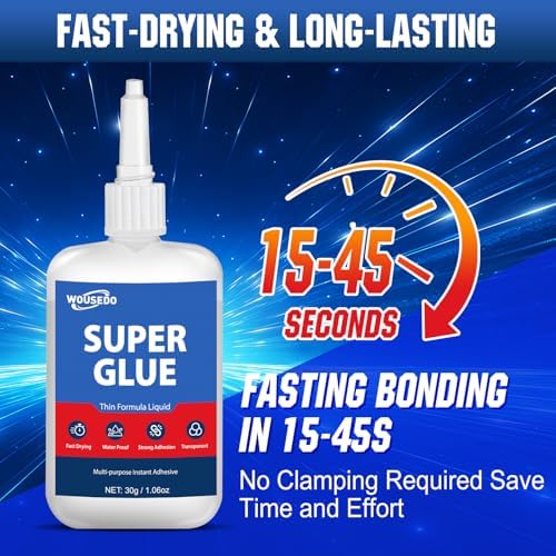 Super Glue Liquid 30g, Fast Bonding Instant All Purpose Crazy Glue