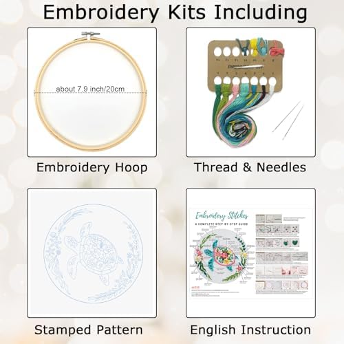 Louise Maelys Sea Turtle Embroidery Kit for Beginners