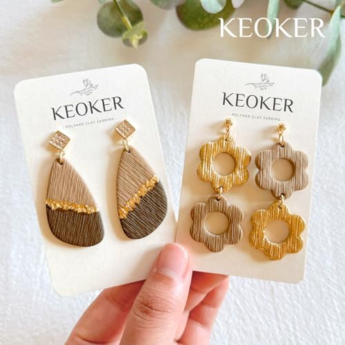 KEOKER Polymer Clay Texture Roller, Polymer Clay Roller for Making Earrings, Like Polymer Clay Texture Sheets, Great Work with Polymer Clay Cutters (Stripe)