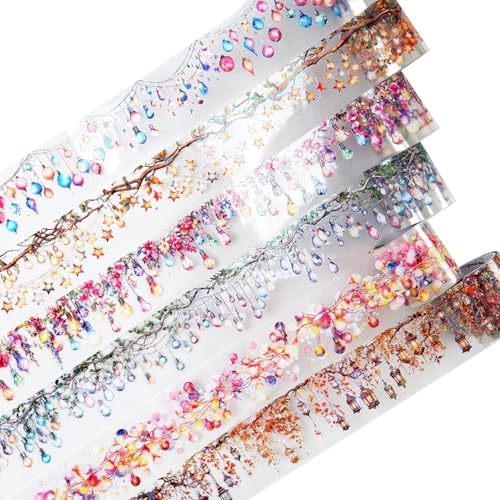 6 Rolls Holographic PET Tape for Scrapbooking and Journaling