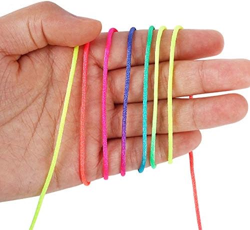 Tenn Well Satin Rattail Cord, 295 Feet 2mm Colorful Nylon String for Macrame Bracelets, Necklaces, Jewelry Making, Beading, Arts and Crafts, String Games