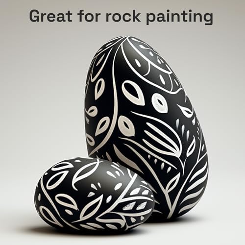 ARTISTRO 5 White Paint Pen for Rock, Glass, Ceramic, Wood, Tire, Fabric, Metal, Canvas, Marking, Painting - Set of 5 Acrylic Paint Markers Water-based - Brush Tip with Automatic Ink Control System