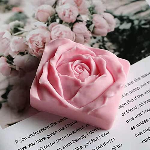 Rose Bud Soap Mold Beautiful Rose Flower Blossom Silicone Mold for Rectangle 100grams Soap Bar Lotion Bar Making DIY Handmade Soap Making Molds Silicone Mould for Candle Resin Art Craft Making
