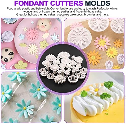 Swpeet 122Pcs Green Clay Extruder Gun and Fondant Cake Mold with Cookie Plunger Cutter Tool Polymer Clay Cutters Kit, Perfect for Clay Cake DIY Craft Cake Decorating Supplies Modeling Tool