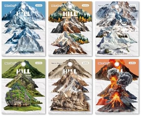 96 Pcs Realistic Mountain Nature Stickers for Junk Journaling