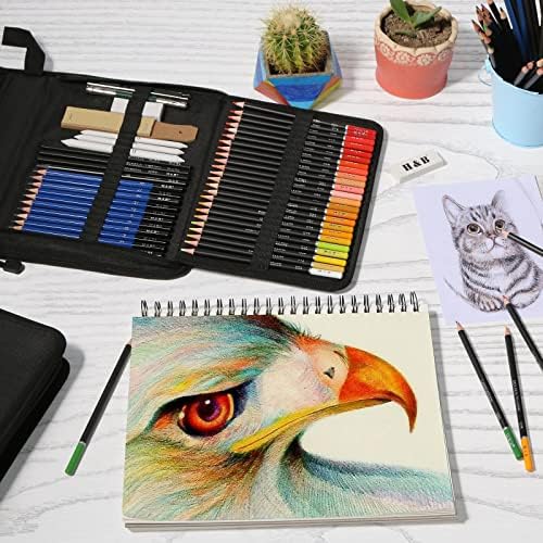 H & B H & B145 PCS Children Adult Artist Drawing and Art Supply Kit, Sketch Gift Box, Shading and Tinting Colors, Including Graphite Pencils, Drawing Sketch Kit