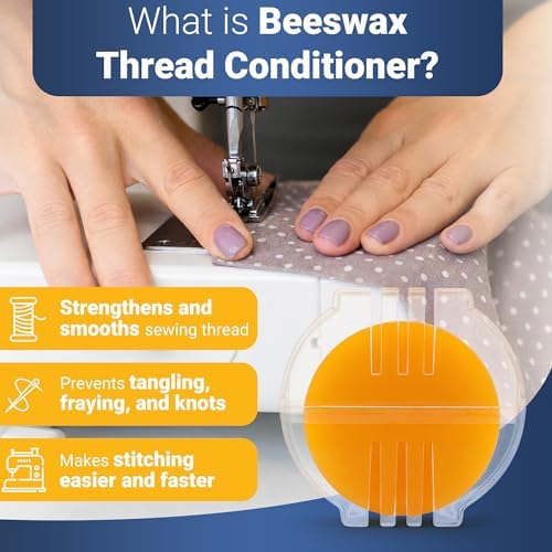Thread Wax and Thread Conditioner (2pk) - Contains Beeswax for Sewing and Gloss Threads Waxer. Magic Conditioner for Hand Sewing Embroidery. Hand Quilting Supplies to Strengthen and Reduce Knots