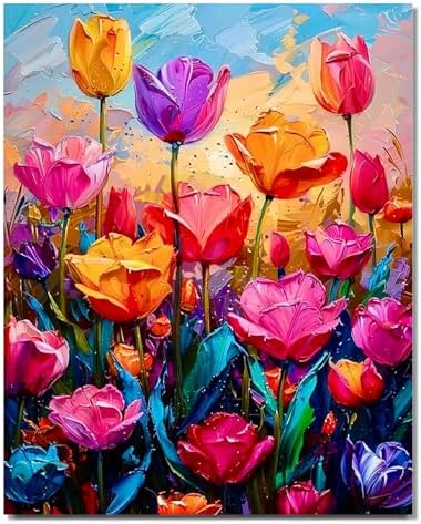 Paint by Numbers kit for Adults Flower,Paint by Numbers 16x20 inch