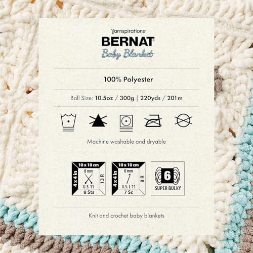 Bernat Baby Blanket Yarn for Crocheting Soft, Green