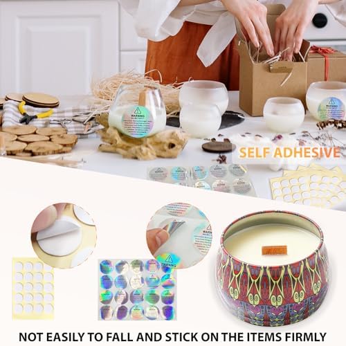 Candle Wick Stickers, Heat Resistant Double Sided Stickers, 200 PCS