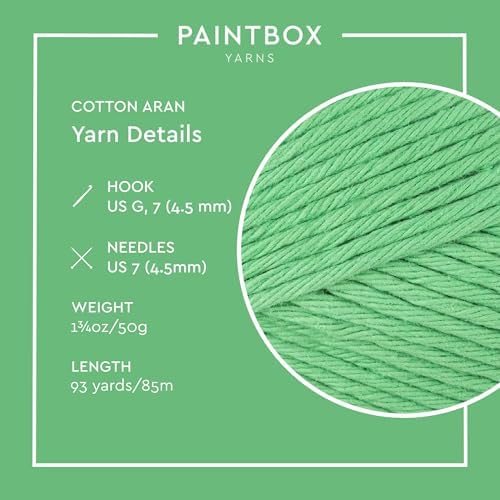 Paintbox Yarns 100% Cotton Aran Yarn 1.76oz / 50g, 93yds / 85m