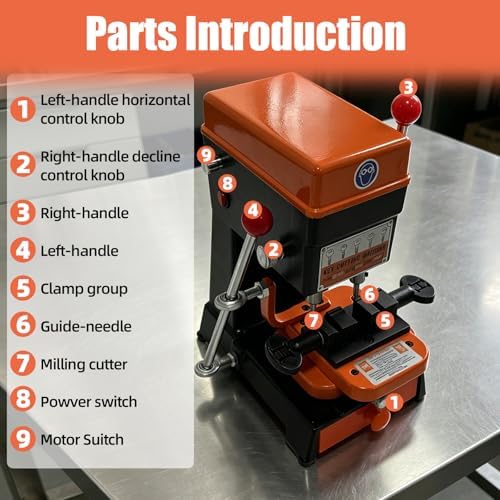 2026new B-668 Vertical Key Cutting Machine 110V220V Multifunctional Key Duplicator with Drill & Cutter, Portable Professional Key Copy Machine for Dimple, Cylindrical, Wave & Ball Keys, Locksmith Tool