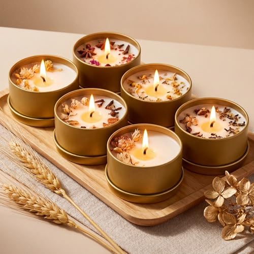 Suclain 100 Pack Candle Tins with Lids Empty Metal Containers,Gold