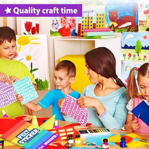 KRAFUN 500+ Felt Letter Stickers for Kids Ages 3+ | Alphabet Set