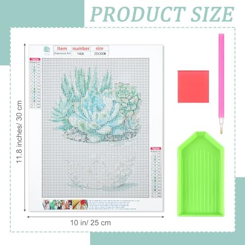 Yeaqee 4Pcs Diamond Art Kits for Adult Gem Painting Kit, Greenery
