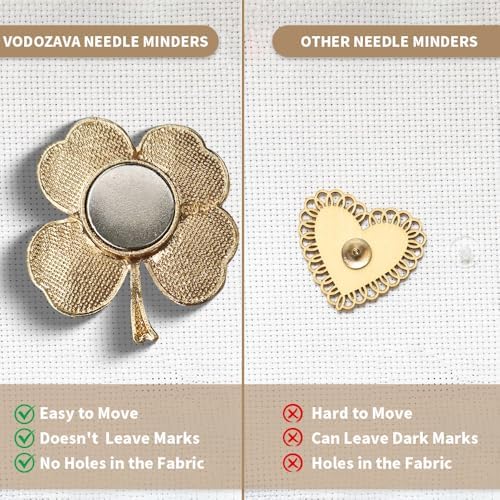 Needle Minder Magnet, Magnetic Needle Minder, Needle Minders Magnetic Cross Stitch Accessories, Magnetic Needle Holder, Life Tree, Butterfly, Cats, Owl, Heart (FourLeaf)