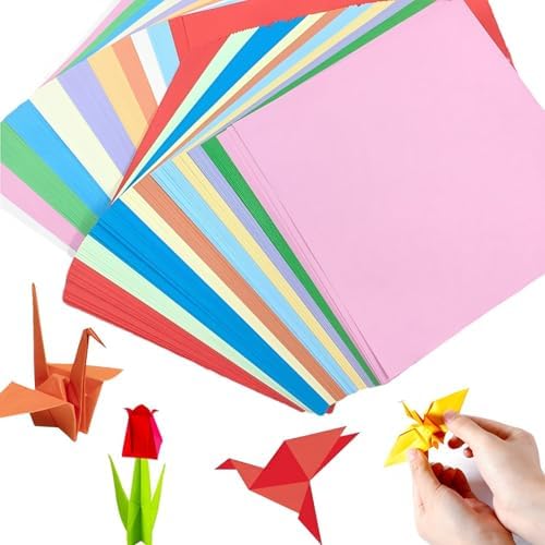 100 Sheets Coloured Paper 6 x 6 inch - Cezmkio 70gsm Coloured A4 Paper Assorted in 20 Colour Handmade Copy Paper Pastel Paper for DIY Arts & Colorful Projects
