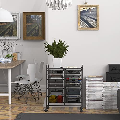Simple Houseware 12 Drawers Rolling Utility Cart Organizer, Black