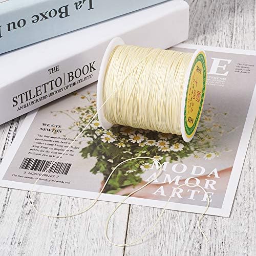 Elecrelive 150 Yards Nylon Crafting Thread Lemon Chiffon Beading String